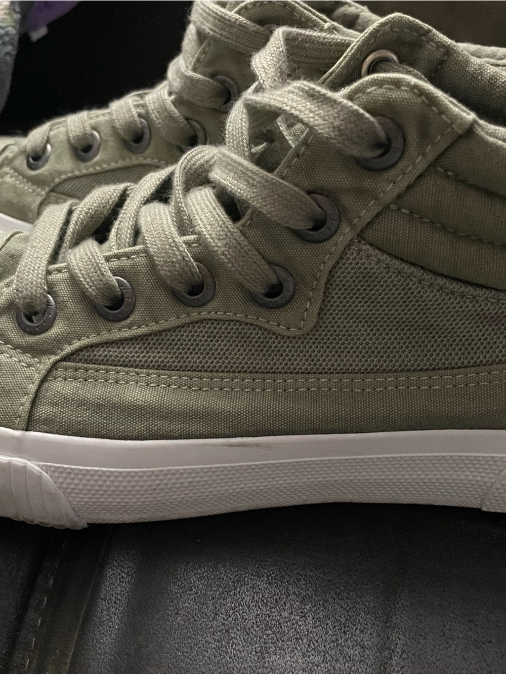 Blowfish Malibu Olive Green Canvas High-Top Sneakers - Picture 4 of 11